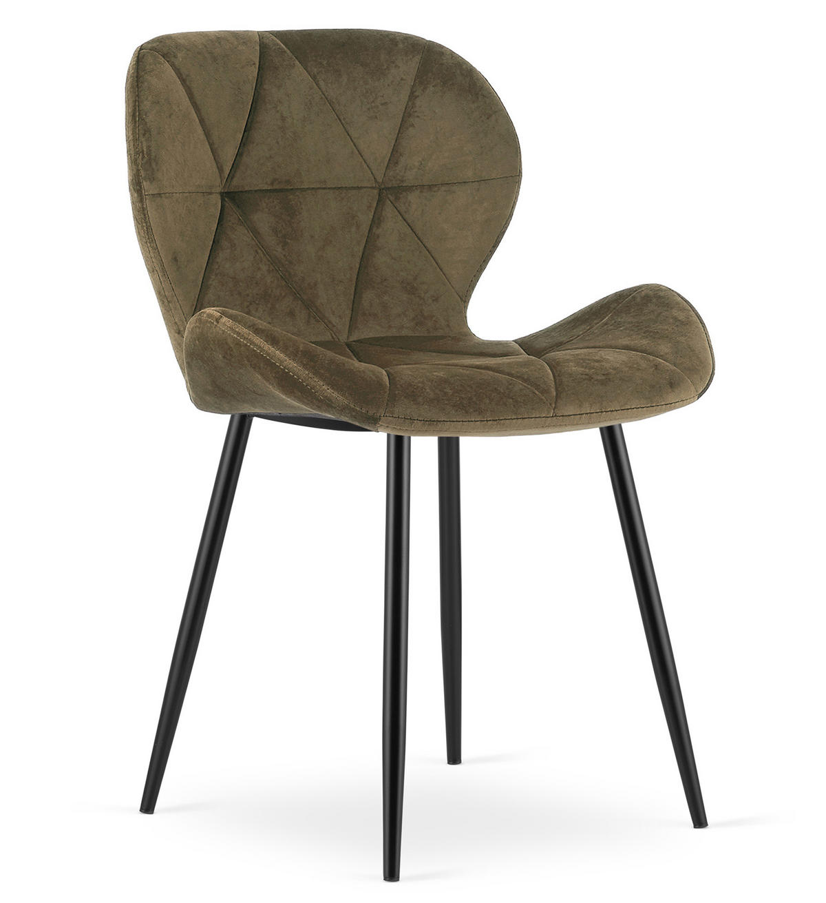 STUHL Braun 46x53 cm MANGO Samtbezug 4 Stück - Braun, Kunststoff (46/49/53cm)