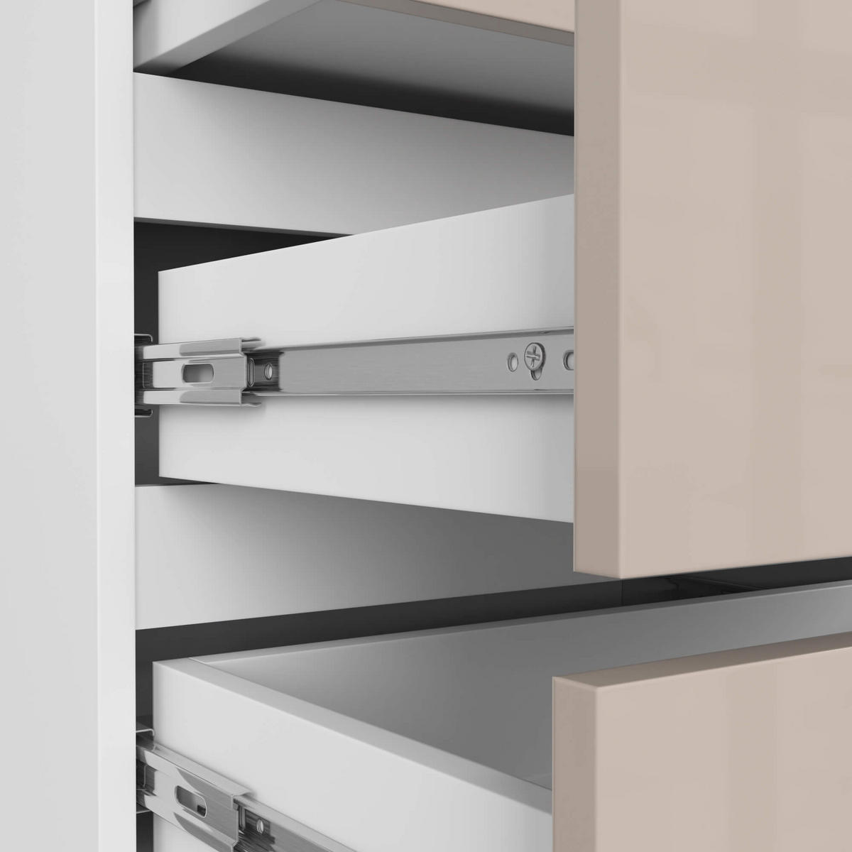 KOMODA Bílá, Cappuccino lesk 57/60/35 - bílá, kompozitní dřevo (60/57/35cm) - RAUMHIRSCH FURNITURE
