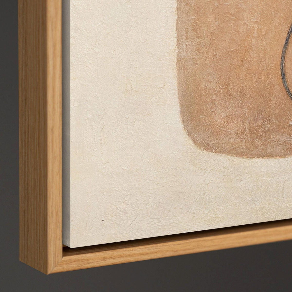 GEMÄLDE Ausgewogenheit der Kontraste Schattenfugenrahmen Eichefarben 60x40 cm - Eichefarben, Holz (60/40cm) - YS-art gallery