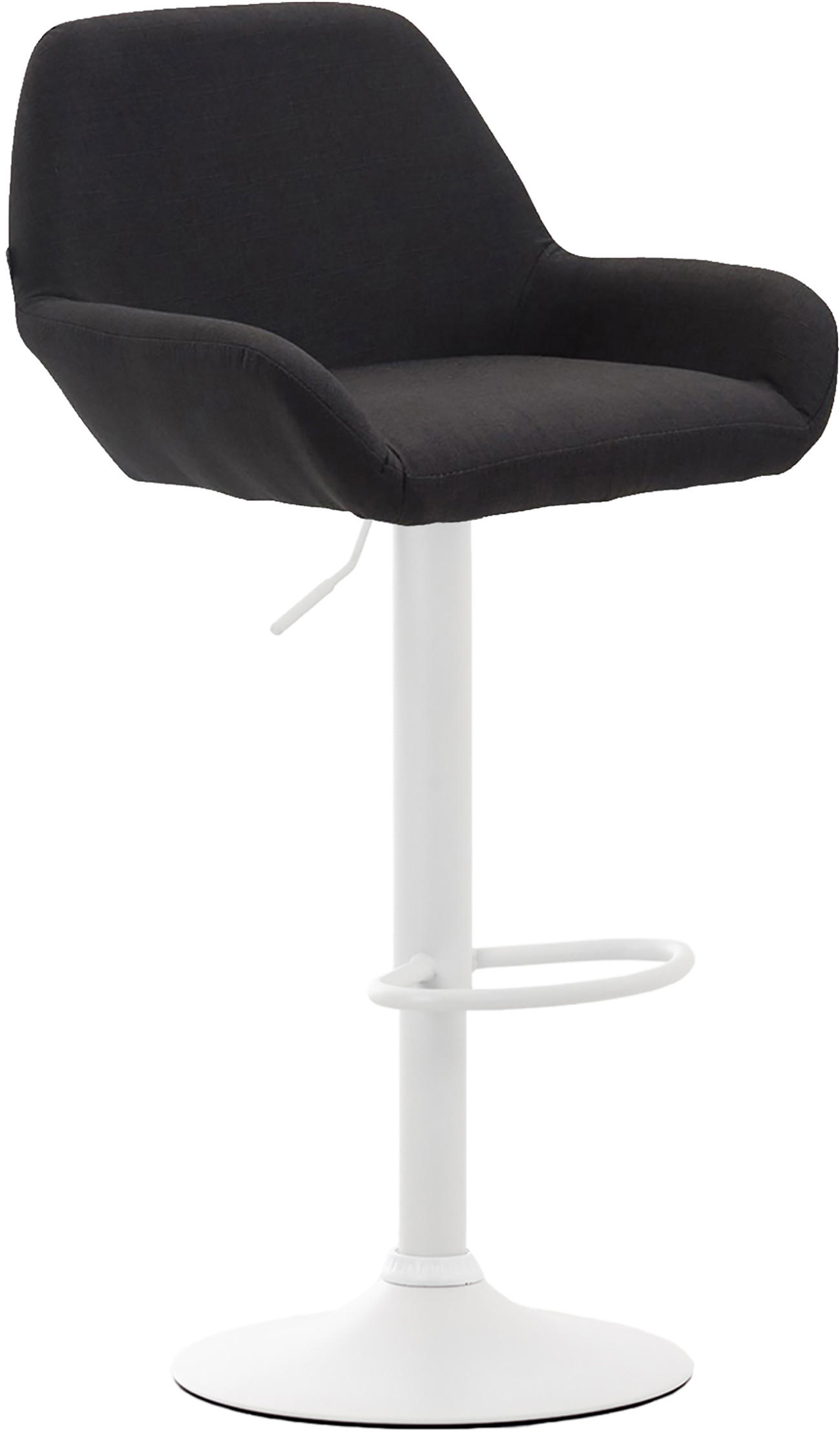 BARHOCKER DUBLIN Schwarz Stoff Weiß - Schwarz, Textil/Metall (51/89/52cm) - DELUKE