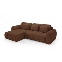 ECKSOFA Caria Mit Schlaffunktion - Rotbraun, Holzwerkstoff/Textil (304/190cm) - Fun Möbel