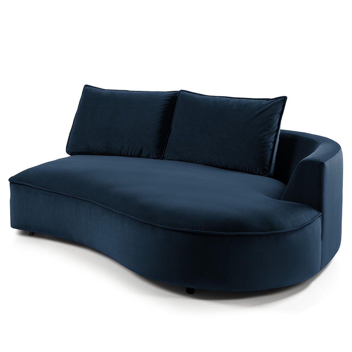 OTTOMANE - modular - Schwarz/Dunkelblau, Kunststoff/Textil (196/82/146cm) - home24
