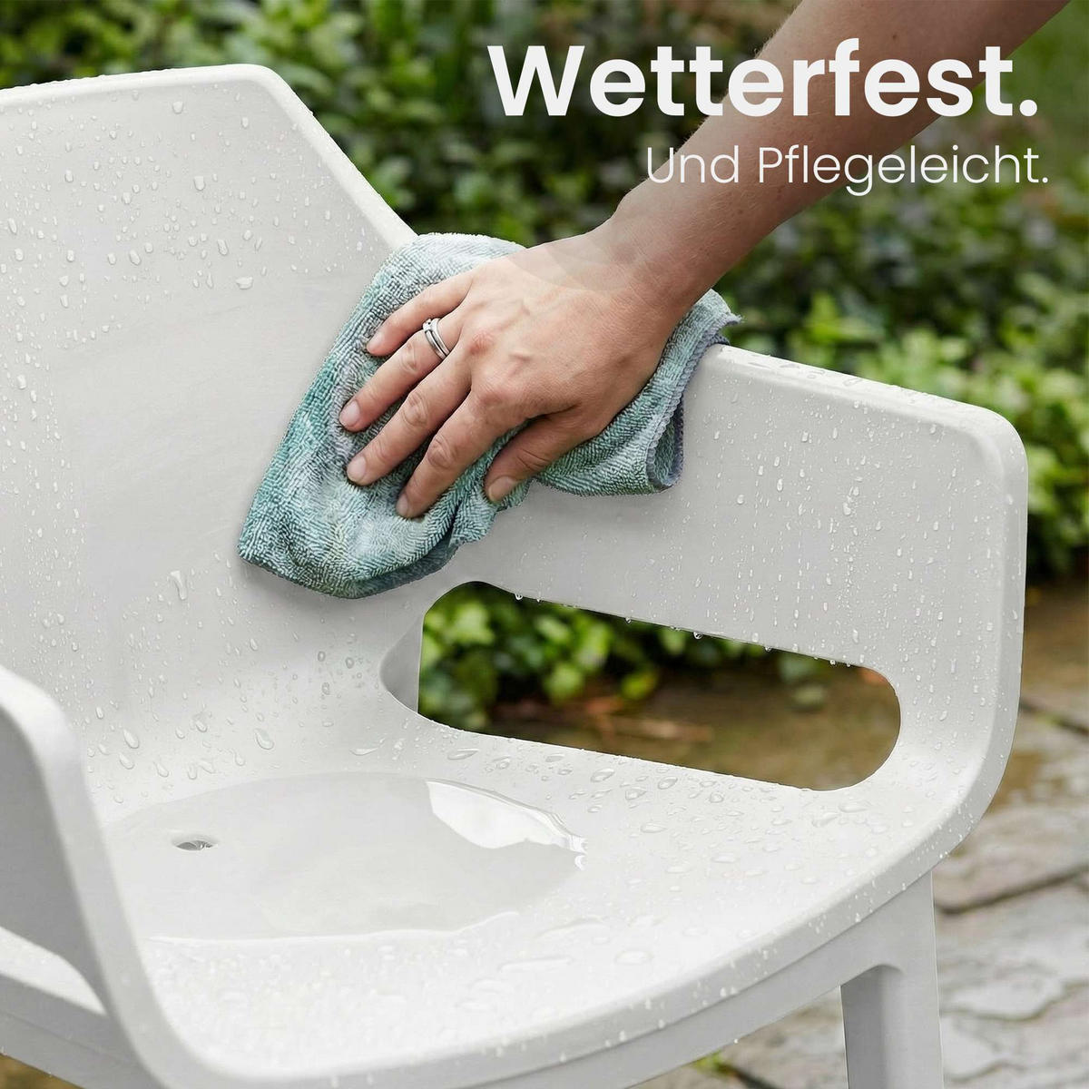 GARTENSTUHL Kunststoff Weiß - Weiß, Kunststoff (60/90/65cm) - CLP