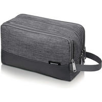 KULTURBEUTEL Denim Grau 24 x 15 x 12 cm - Grau, Textil (5/2/5cm)