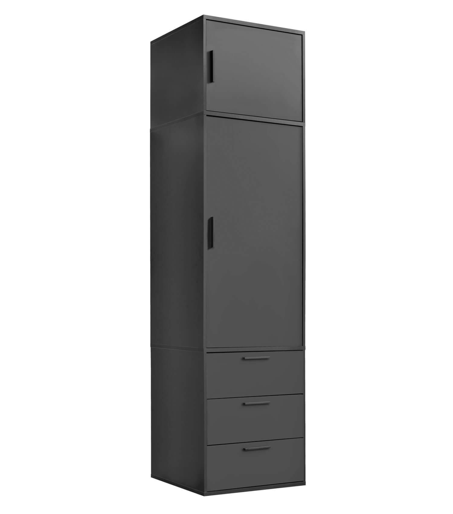 KLEIDERSCHRANK Der Grenzenlose - Anthrazit, Holzwerkstoff (60/234/58cm) - Mokebo
