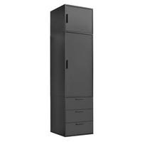 KLEIDERSCHRANK Der Grenzenlose - Anthrazit, Holzwerkstoff (60/234/58cm) - Mokebo