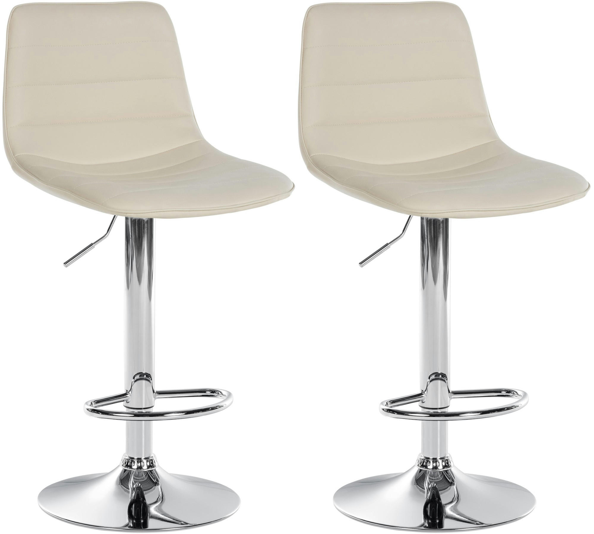 BARHOCKER 2er Set Lederlook creme - Creme, Textil/Metall (45/89/46cm) - CLP