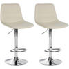 BARHOCKER 2er Set Lederlook creme - Creme, Textil/Metall (45/89/46cm) - CLP