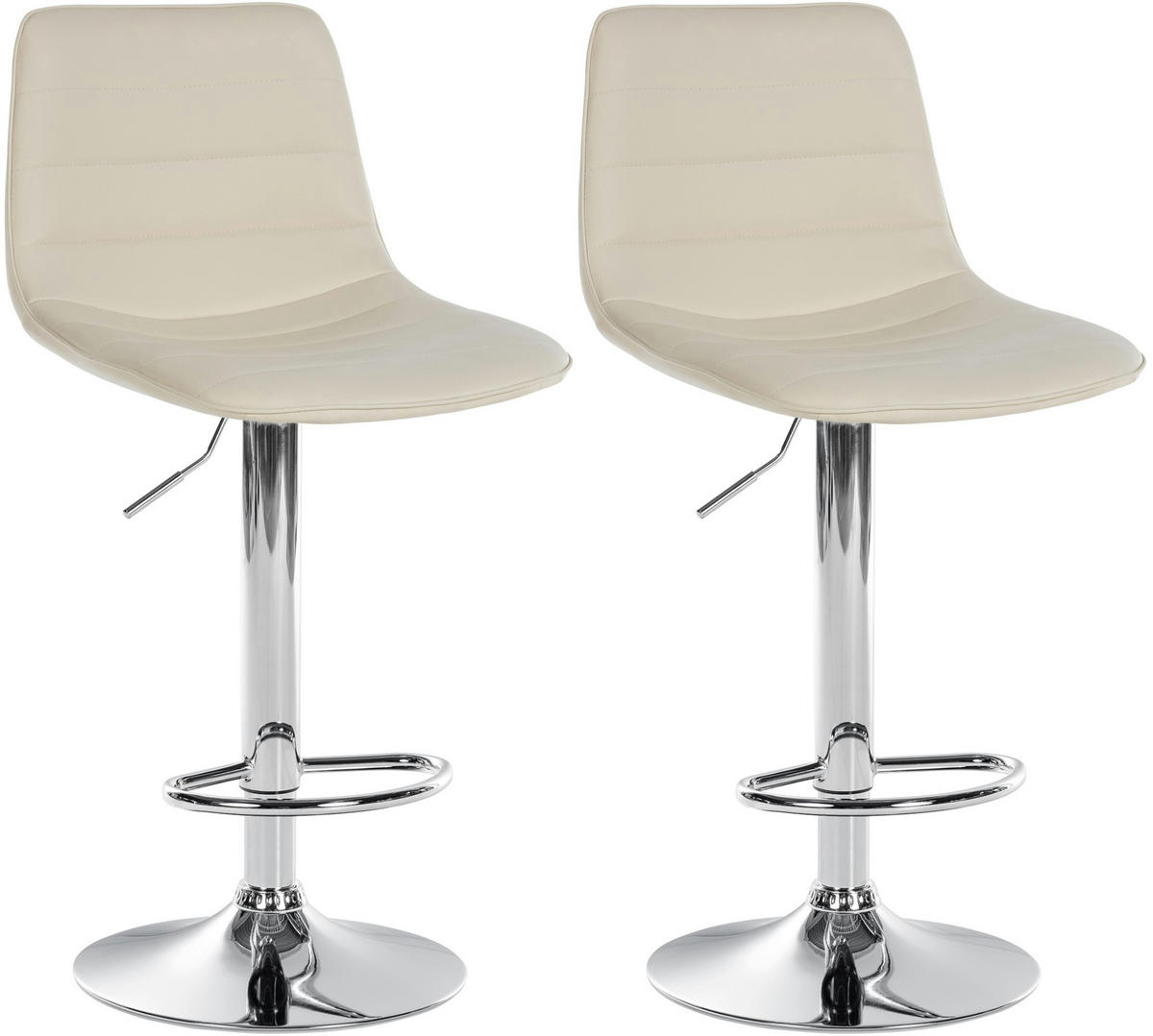 BARHOCKER 2er Set Lederlook creme - Creme, Textil/Metall (45/89/46cm) - CLP