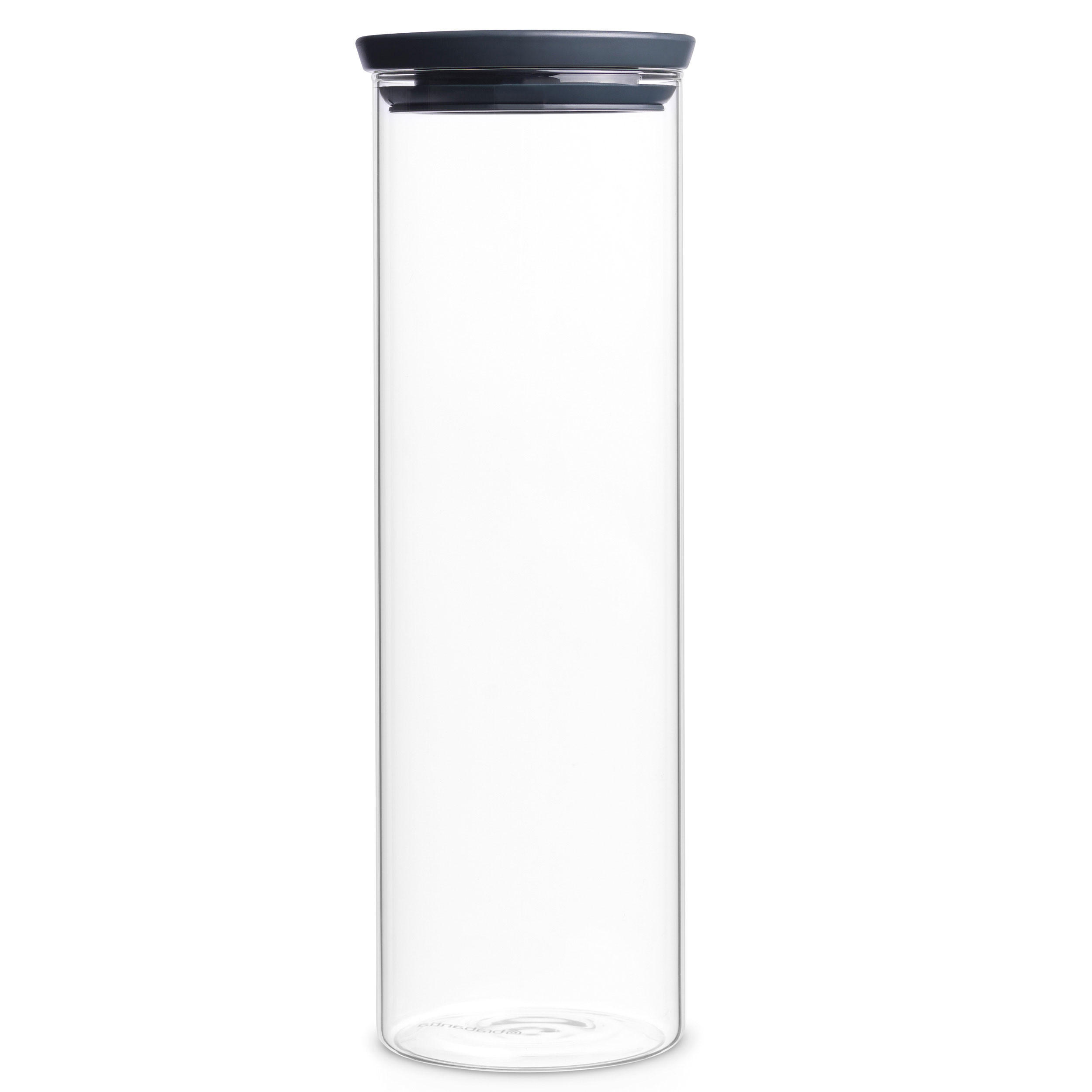 GLASBEHÄLTER mit Deckel, stapelbar, Dunkelgrau, 1.9 Liter - Grau, Metall (24.6/38.5/35.4cm) - Brabantia
