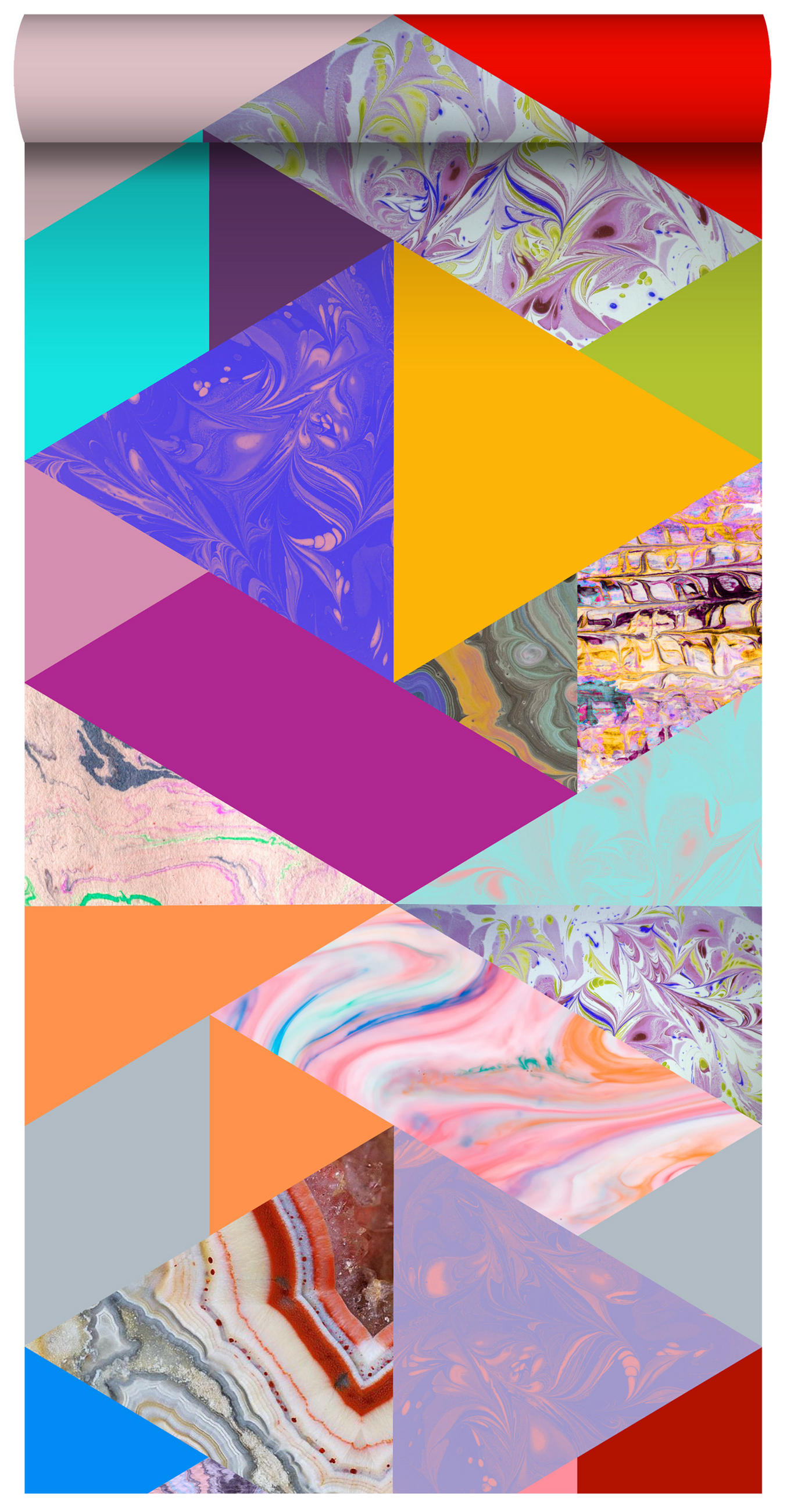 XXL-VLIESTAPETE Dreiecke in Marmoroptik 50 x 900 cm - Multicolor, Papier (50/900cm) - ESTAhome
