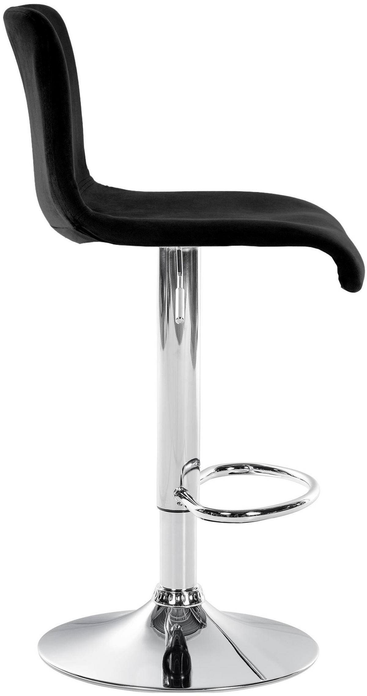 BARHOCKER Samt Schwarz - Schwarz, Textil (39/83/36cm) - CLP