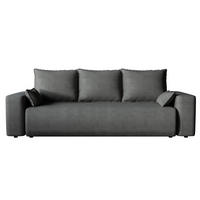 SOFA Bubi mit Bettkasten und Schlaffunktion, Velourstoff - Graphitfarben, Holzwerkstoff (242/85/95cm)
