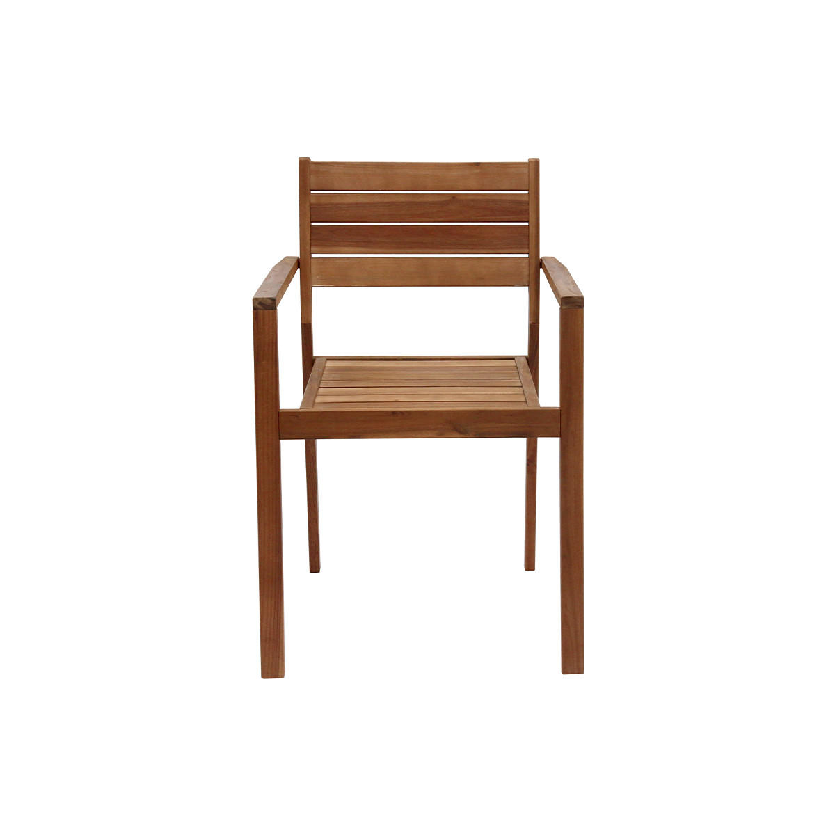 GARTENSESSEL Stapelbar Massives Akazienholz 2er-Set CANOPEE - Naturfarben, Holz (57/84/55cm) - Miliboo