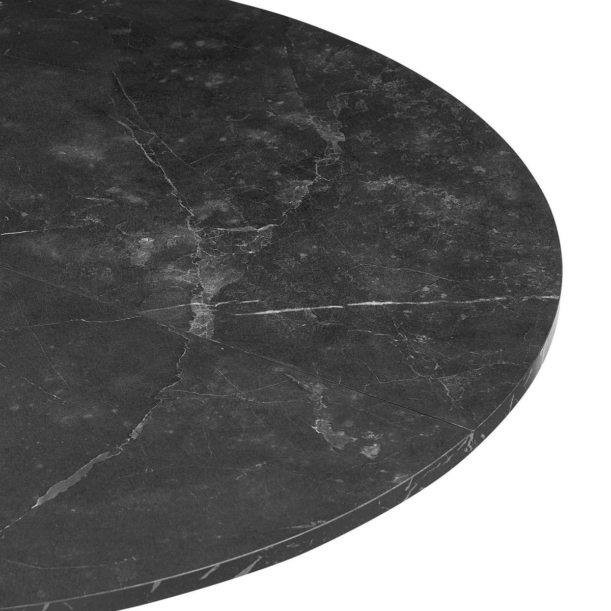 ESSTISCH NOA Marmor, 110/110/76 cm - Schwarz/Weiß, Holzwerkstoff/Metall (110/110/76cm) - B&D Home