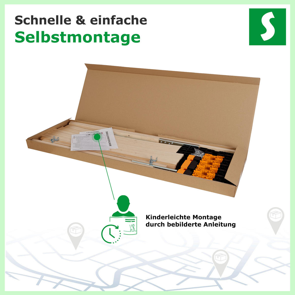 LATTENROST Ergoactive – ideal für ergonomischen Schlafkomfort 140x200 cm - Eschefarben, Holz (140/200cm) - Schlaftroll