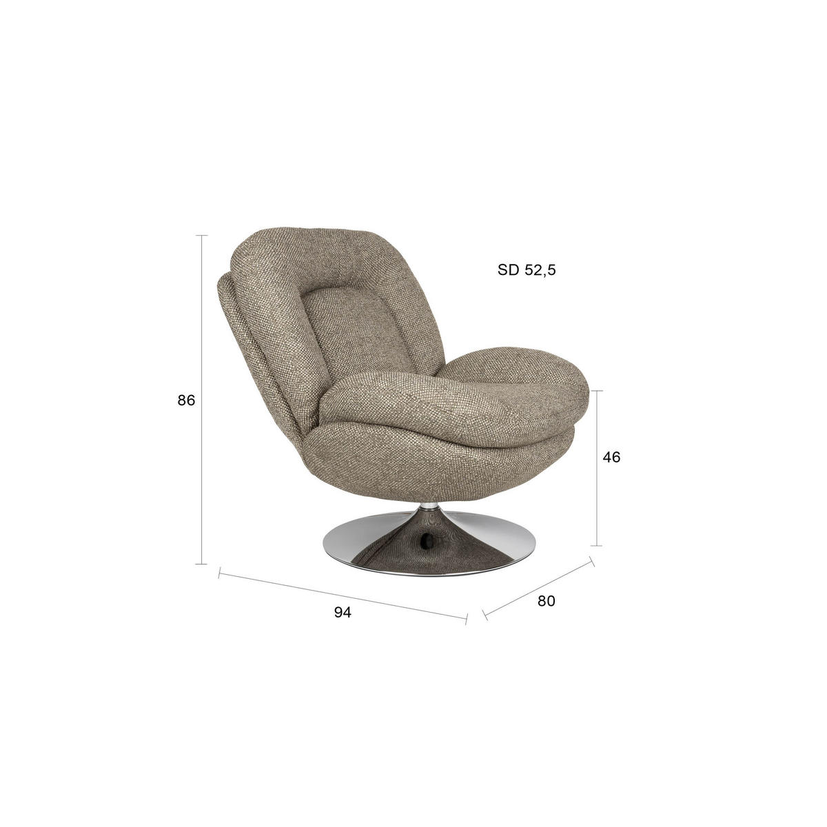 SESSEL Romy Grün - Grün, Kunststoff (80/86/94cm) - Housecraft Living