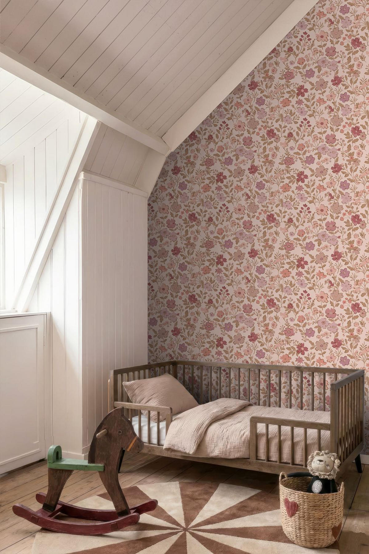 TAPETE Blumen 50 x 900 cm - Pink, Papier (50/0.1cm) - ESTAhome