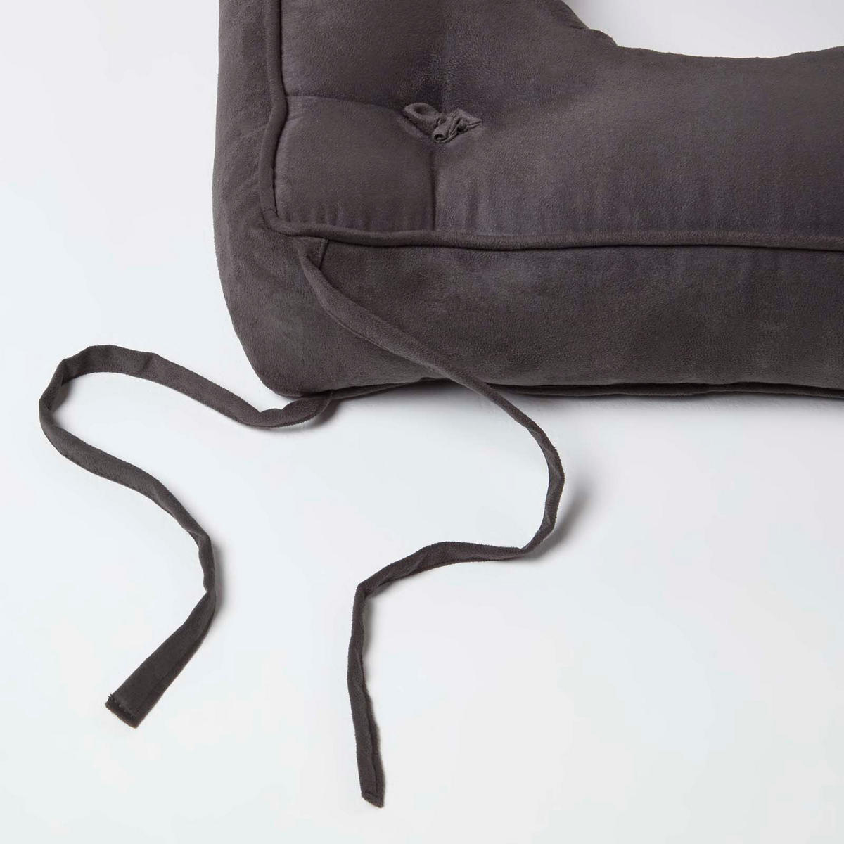 STUHLKISSEN 40/40/10 cm, creme mit Aussparung – Velours Entlastungskissen - Grau, Textil (40/40/10cm) - Homescapes