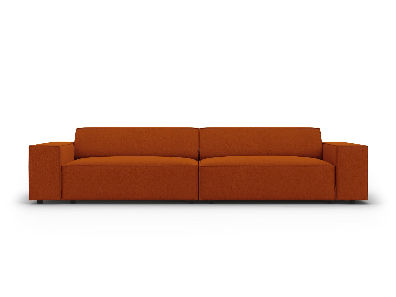 SOFA Jodie aus strukturiertem Stoff terrakotta 3 Sitzplätze - Terra cotta, Textil (102/70/204cm) - Micadoni