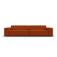 SOFA Jodie aus strukturiertem Stoff terrakotta 3 Sitzplätze - Terra cotta, Textil (102/70/204cm) - Micadoni