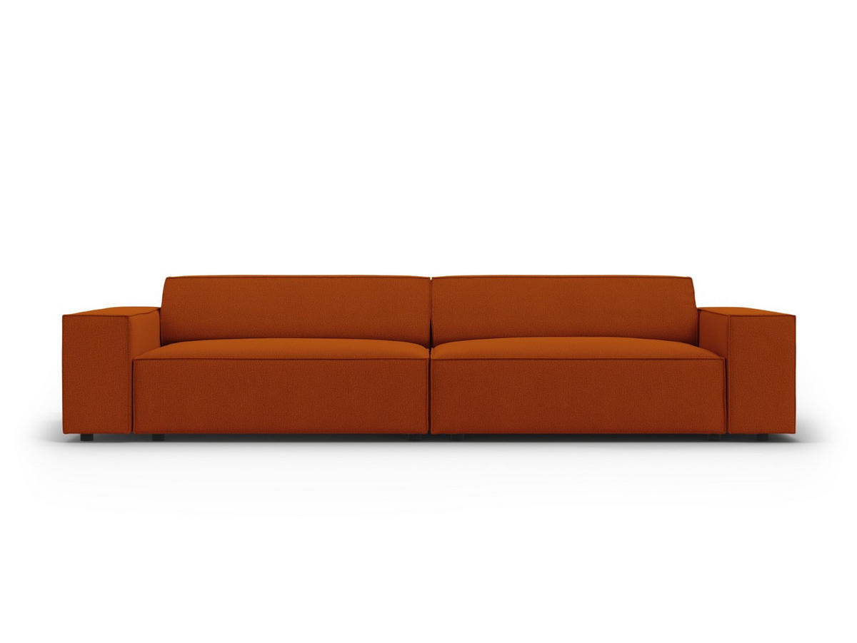 SOFA Jodie aus strukturiertem Stoff terrakotta 3 Sitzplätze - Terra cotta, Textil (102/70/204cm) - Micadoni