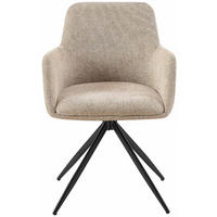 ESSZIMMERSTUHL 2er Set Pelon Stoff Taupe Wohnzimmerstuhl - Taupe, Textil (56/81/62cm) - DELUKE