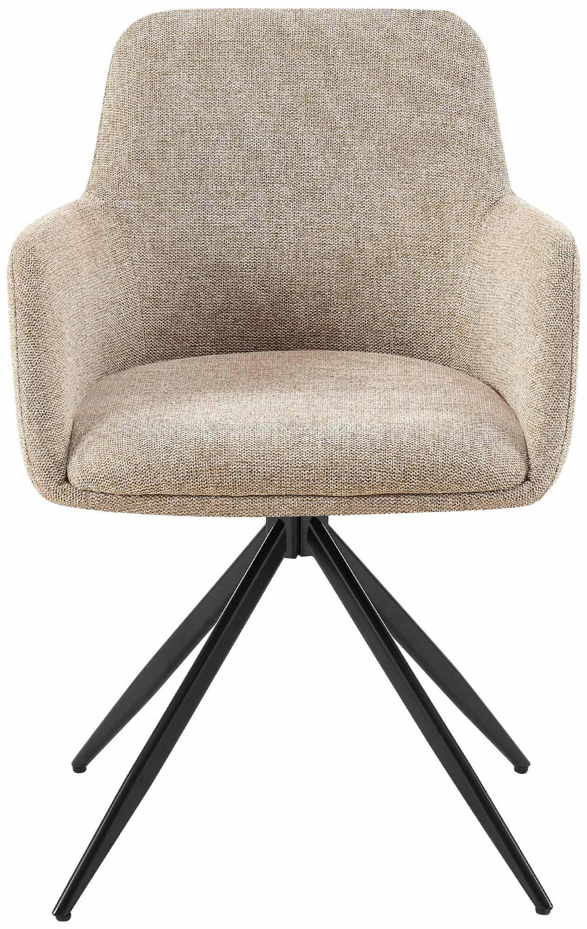 ESSZIMMERSTUHL 2er Set Pelon Stoff Taupe Wohnzimmerstuhl - Taupe, Textil (56/81/62cm) - DELUKE