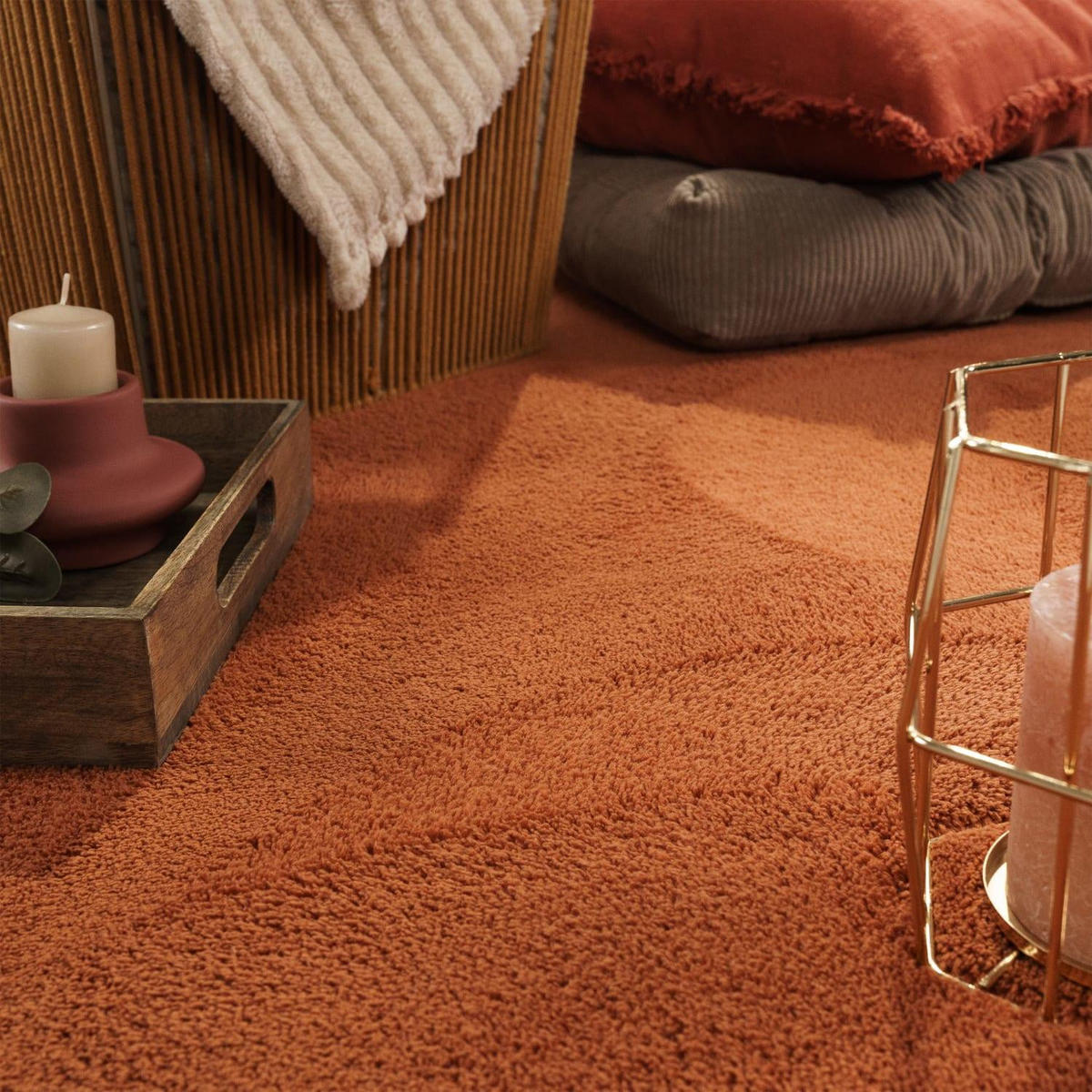 KURZFLORTEPPICH 200/200 cm Cadiz 630 - Kupferfarben, Kunststoff (200/200cm) - Paco Home