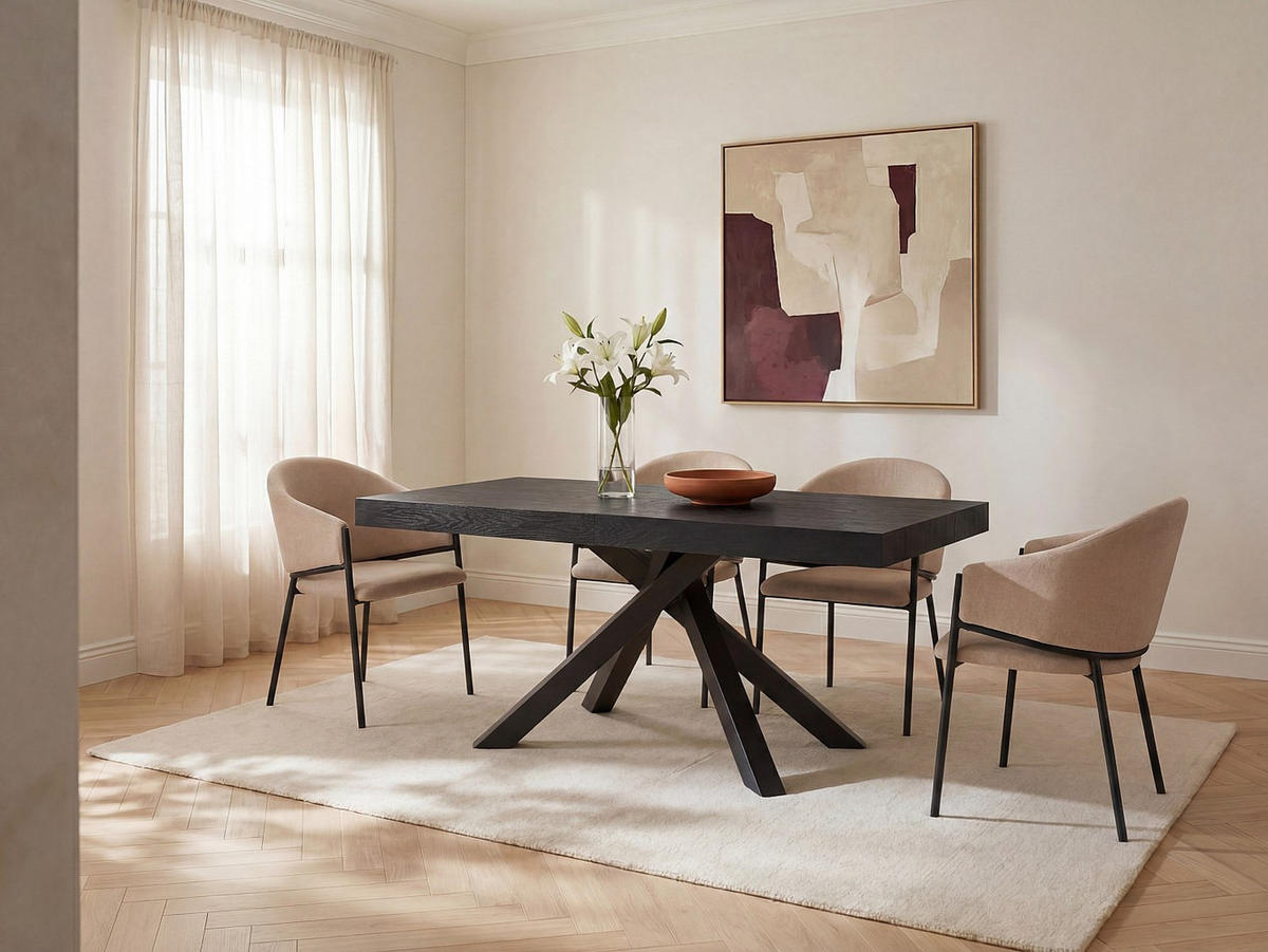 ESSTISCH - 6 Personen, 8 Personen, 10 Personen - Holz, Platte - Schwarz - CATONAV - Schwarz, Holz (90/200/75cm) - Vente-Unique