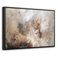 LEINWAND Bilder mit Rahmen - Farbe - Abstrakt - Beige - Kunst - 30x20 - Greige, Textil (30/20cm) - MuchoWow