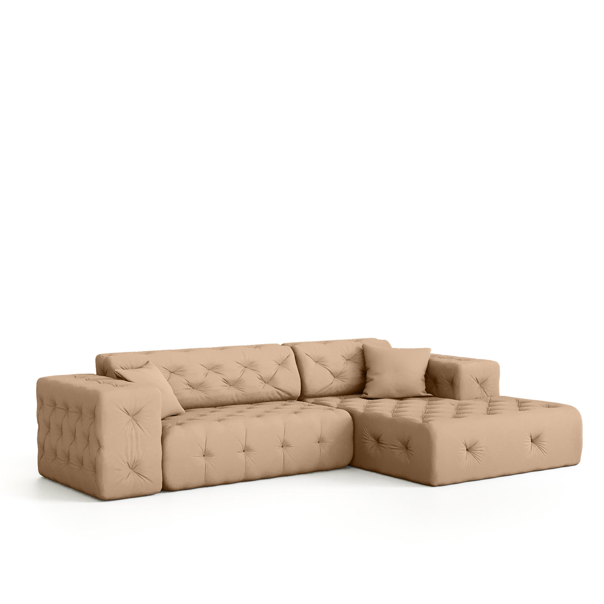 ECKSOFA Chantal - Beige, Holzwerkstoff/Textil (266/171cm) - Fun Möbel