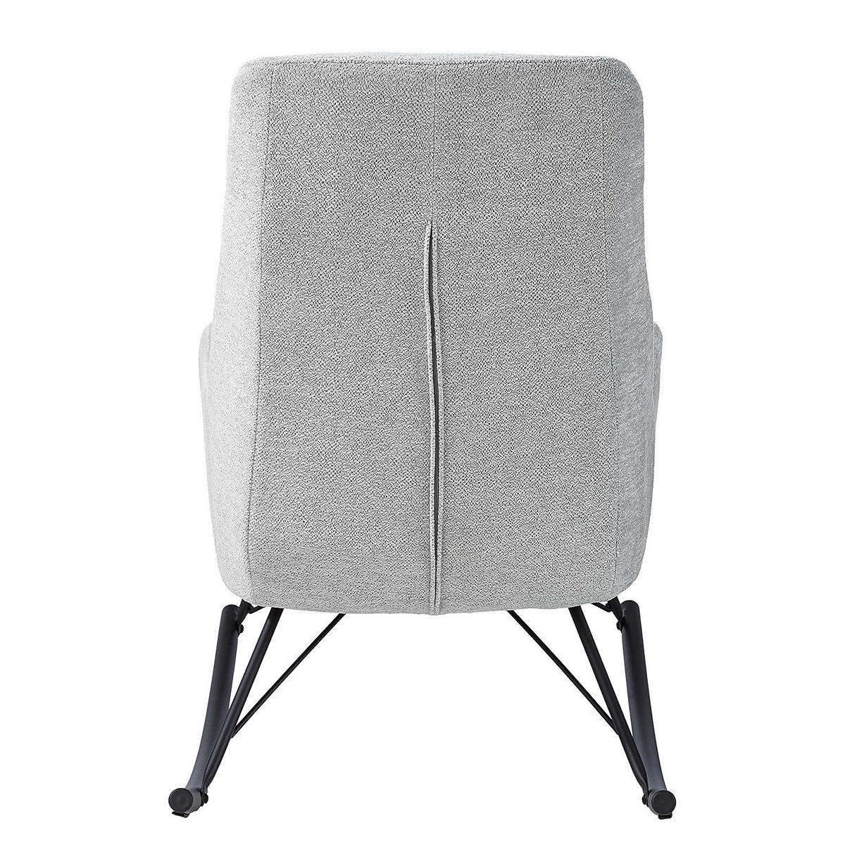 SCHAUKELSTUHL - Grau - Chenille - Eisen - 63 x 98 x 98 cm - Hellgrau/Schwarz, Textil/Metall (63/98/98cm) - home24