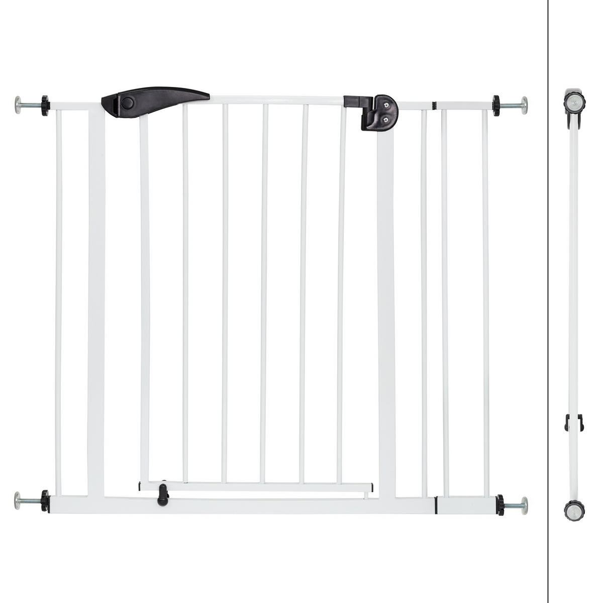 BEZPEČNOSTNÍ BRÁNA DO DVEŘÍ 85–95 cm, bílá, včetně 10cm prodloužení, bez vrtání - bílá, kov (3/95cm) - ECD-Germany