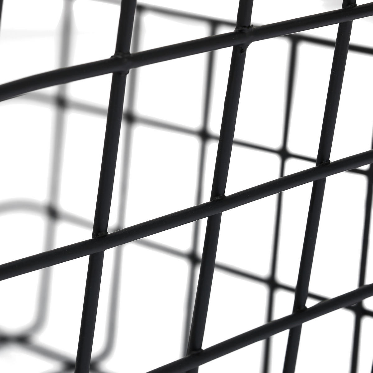 DRAHTKORB Holzgriffe - Schwarz, Holz/Metall (31/16/21cm) - Relaxdays