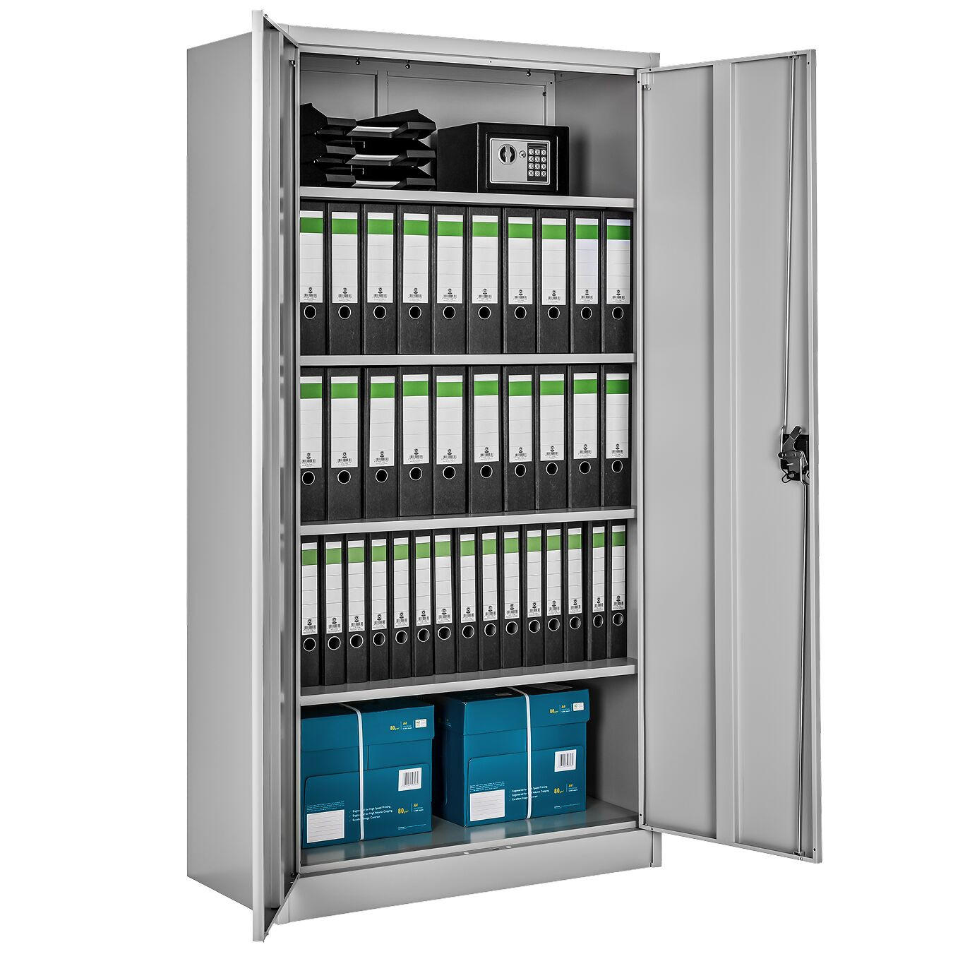 AKTENSCHRANK ,180 x 90 x 40 cm,grau - Grau, Metall (40/180/90cm) - tectake
