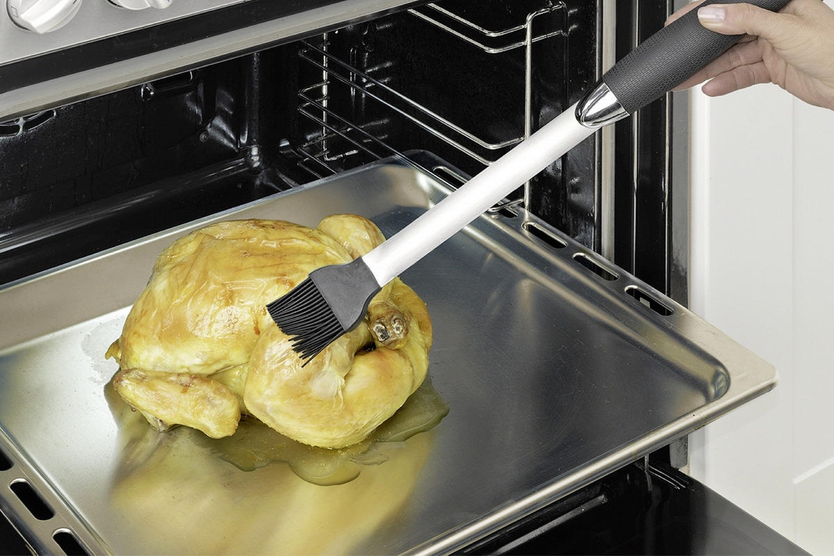 GRILLPINSEL Silikon Premium - Grau, Metall (2.4cm) - Maximex