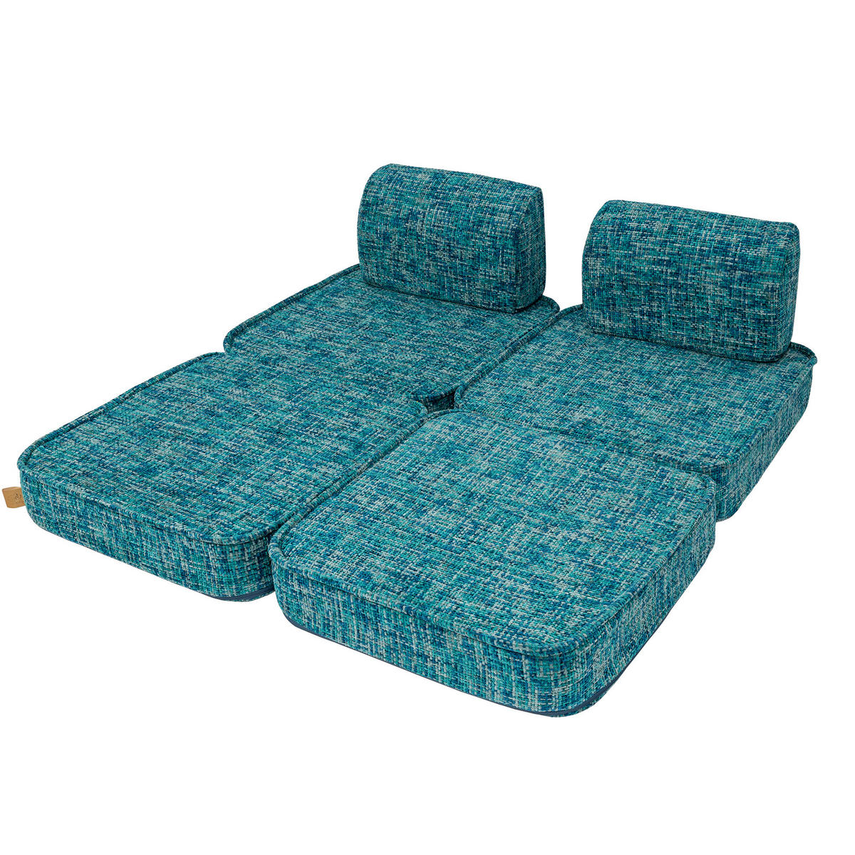 KINDERSOFA, Pocket Basic, Tangle, Lagunenblau - Blau, Textil (120/25/60cm) - MeowBaby