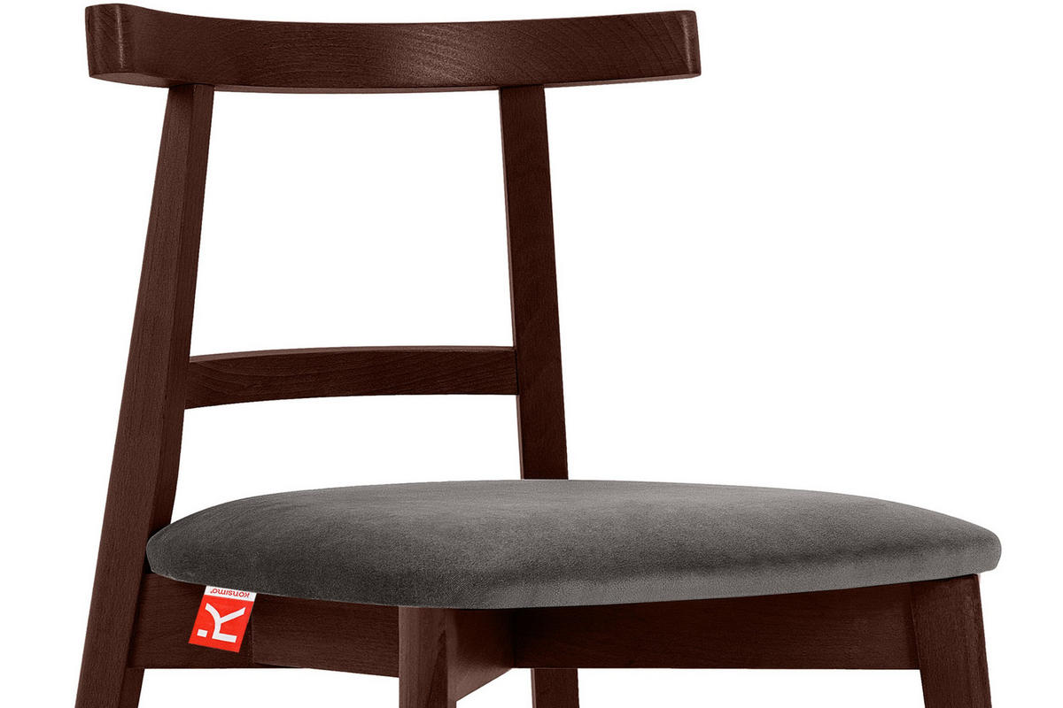 ESSTISCHSTÜHLE LILIO 2 St Vintage, Grau / Mahagoni - Grau, Holz/Textil (47/76/45cm) - KONSIMO®
