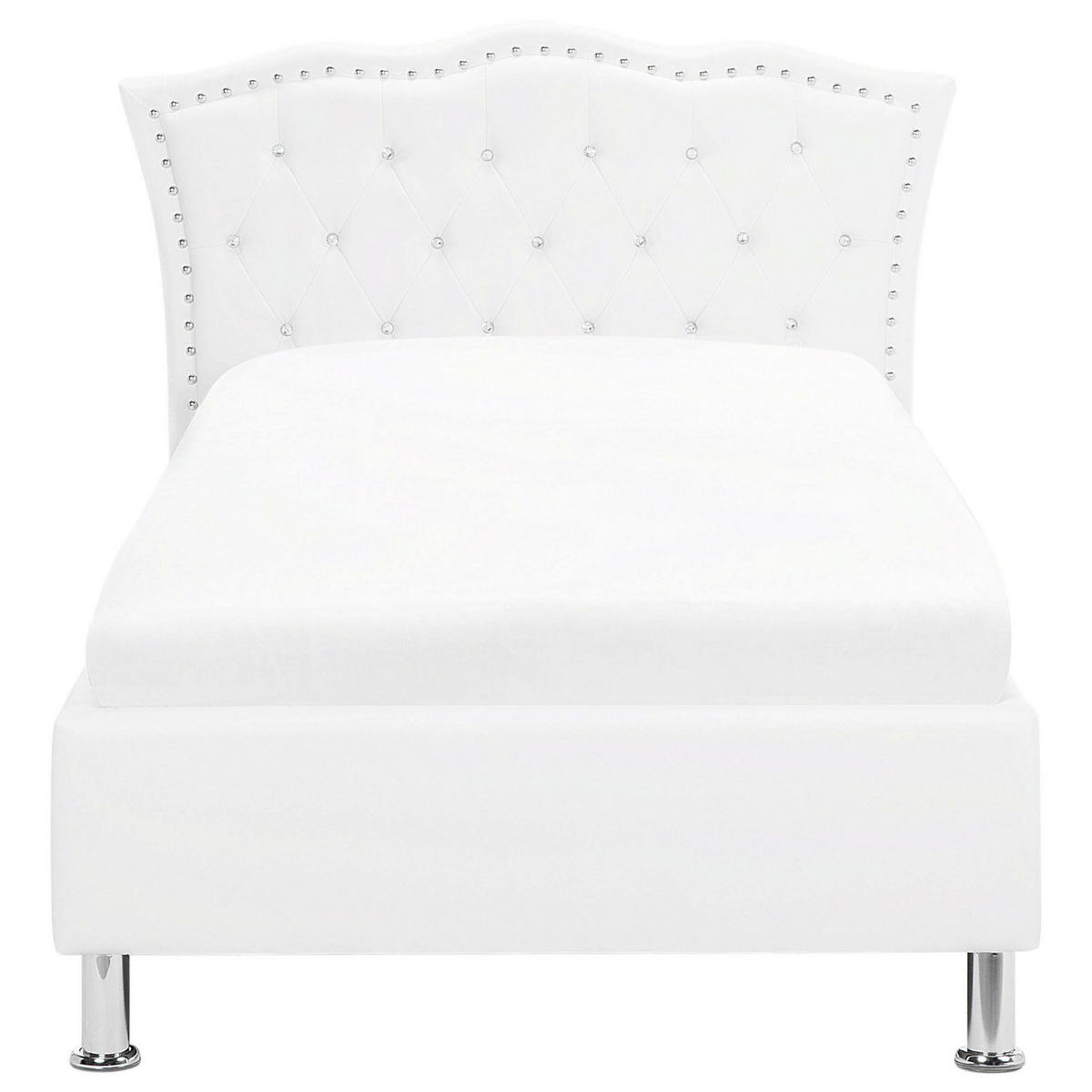 BETT 90/200cm Weiß Metz - Weiß, Kunststoff/Textil (90/200cm) - Beliani