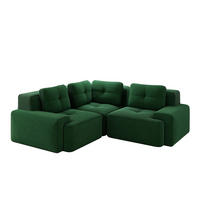 3-SITZER Sofa 177x104x69 cm aus Cordstoff rahmenlos modular, grün - Grün, Textil (104/69/177cm)