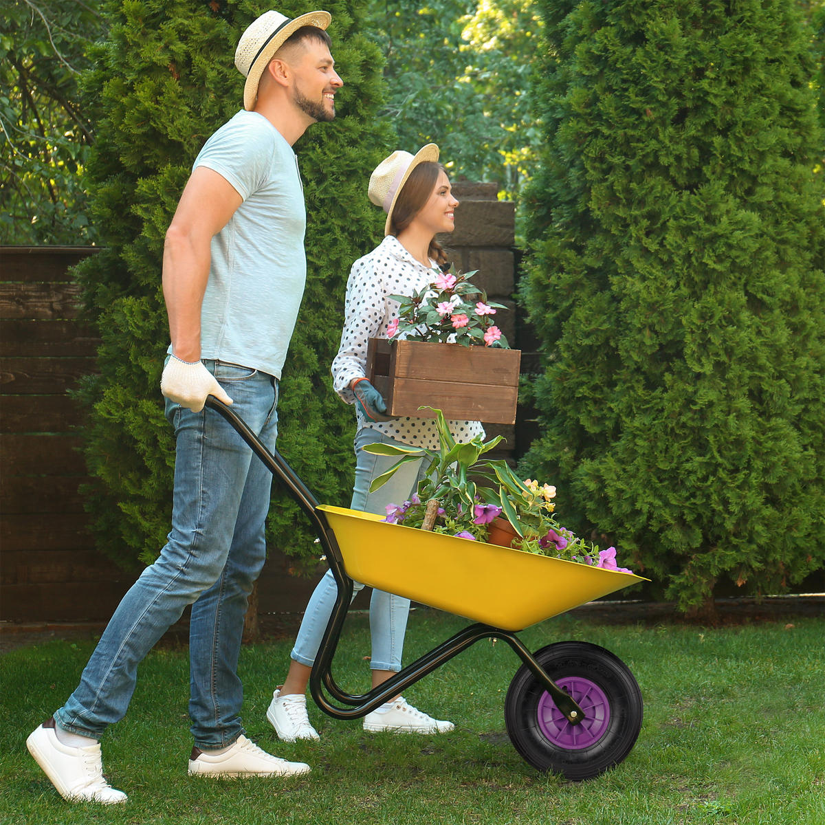 2xSCHUBKARRENRAD - Schwarz, Kunststoff (7.5/32/32cm) - Relaxdays