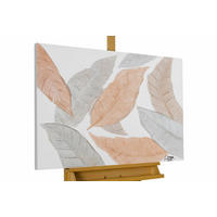 ACRYLBILD HANDGEMALT 100/75 cm - Orange/Grau, Holz/Textil (1.4/75cm) - KUNSTLOFT