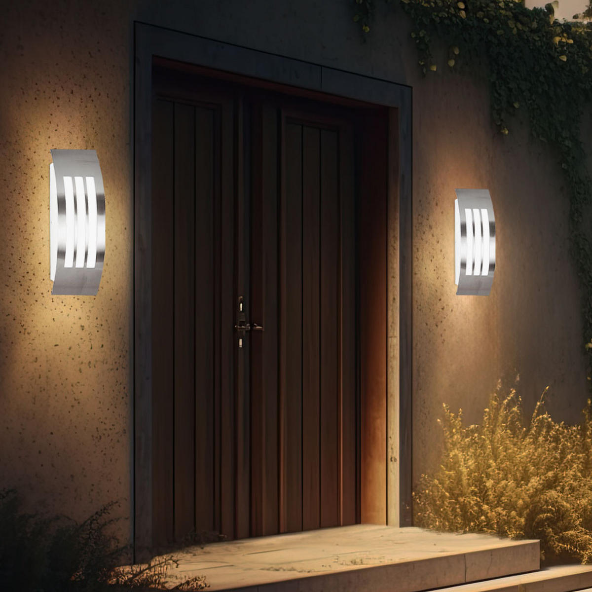 LED AUSSEN-WANDLEUCHTE Silber RGB - Silberfarben, Metall (31.8/10/9cm)