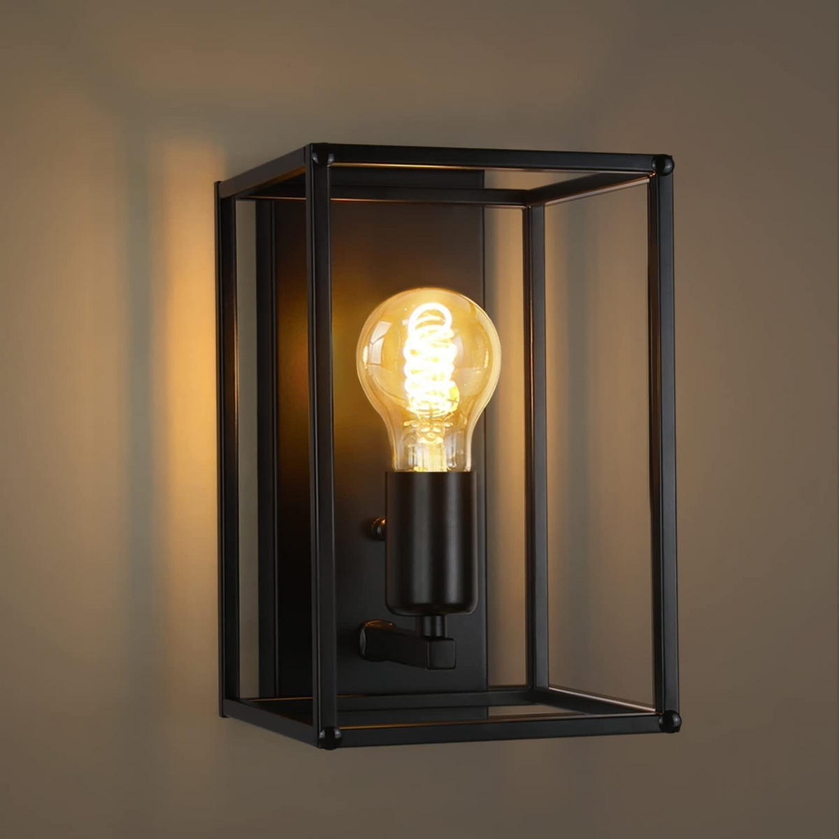 WANDLEUCHTE Solarium 23/18/15 cm - Schwarz, Metall (18/15/23cm) - ZMH