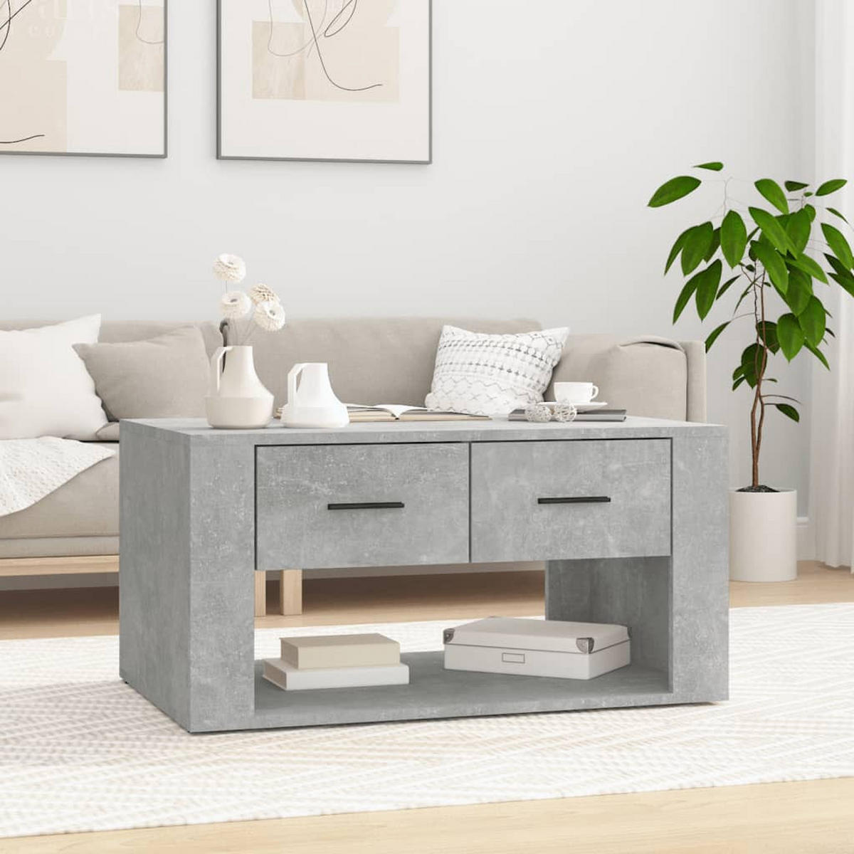 COUCHTISCH Betongrau 80x50x40 cm Holzwerkstoff - Grau, Holzwerkstoff (50/80/40cm) - furnicato