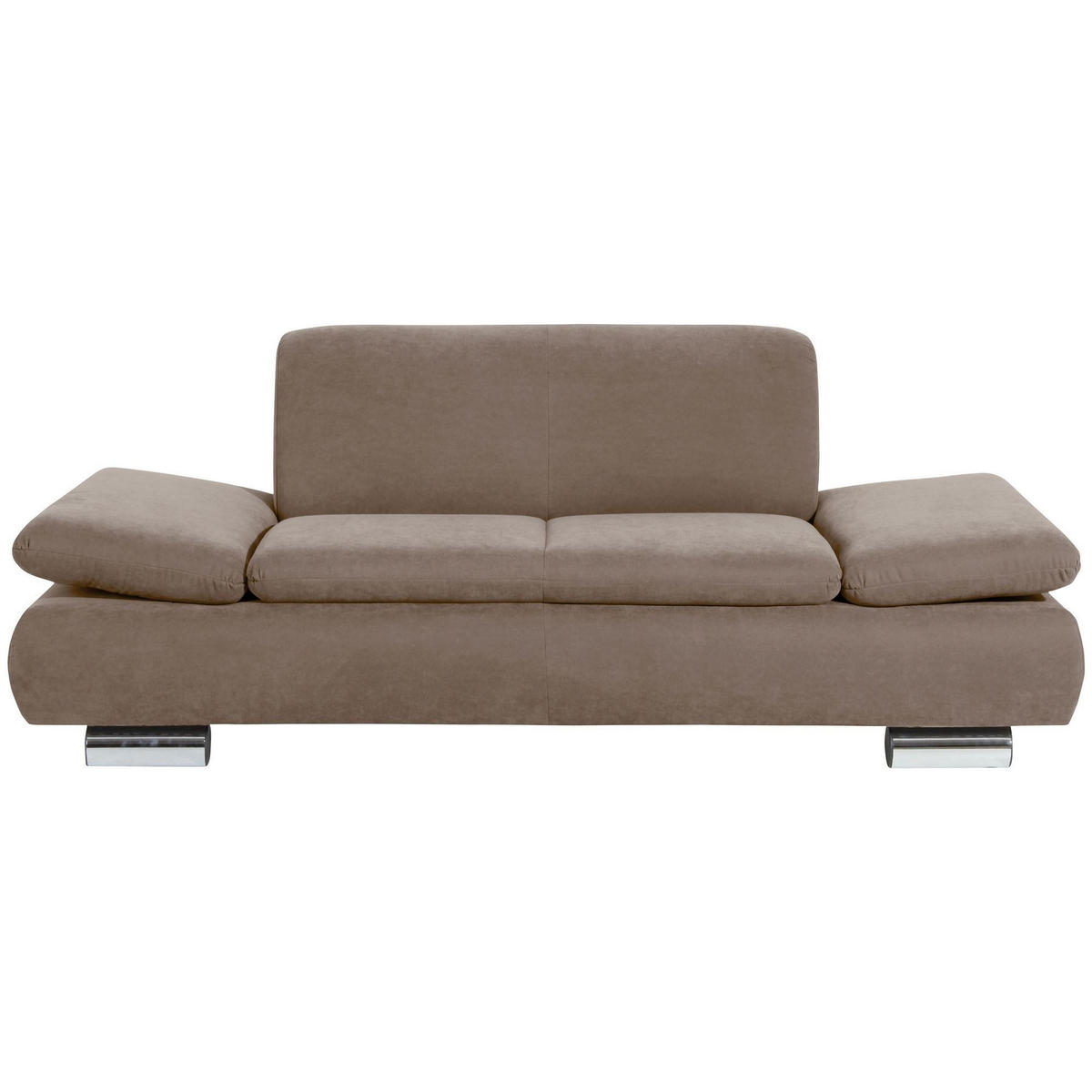 SOFA 2-Sitzer Kaye Bezug Veloursstoff Metallfuß verchromt / sahara - Sahara, Kunststoff (190/76/90cm) - 58aufmkessel