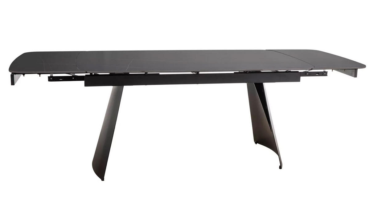 ESSTISCH Bardi Schwarz Marmor / Schwarz Matt 160-240 / 90 / 75cm - Schwarz, Holz/Keramik (90/240/75cm) - Feldmann-Wohnen