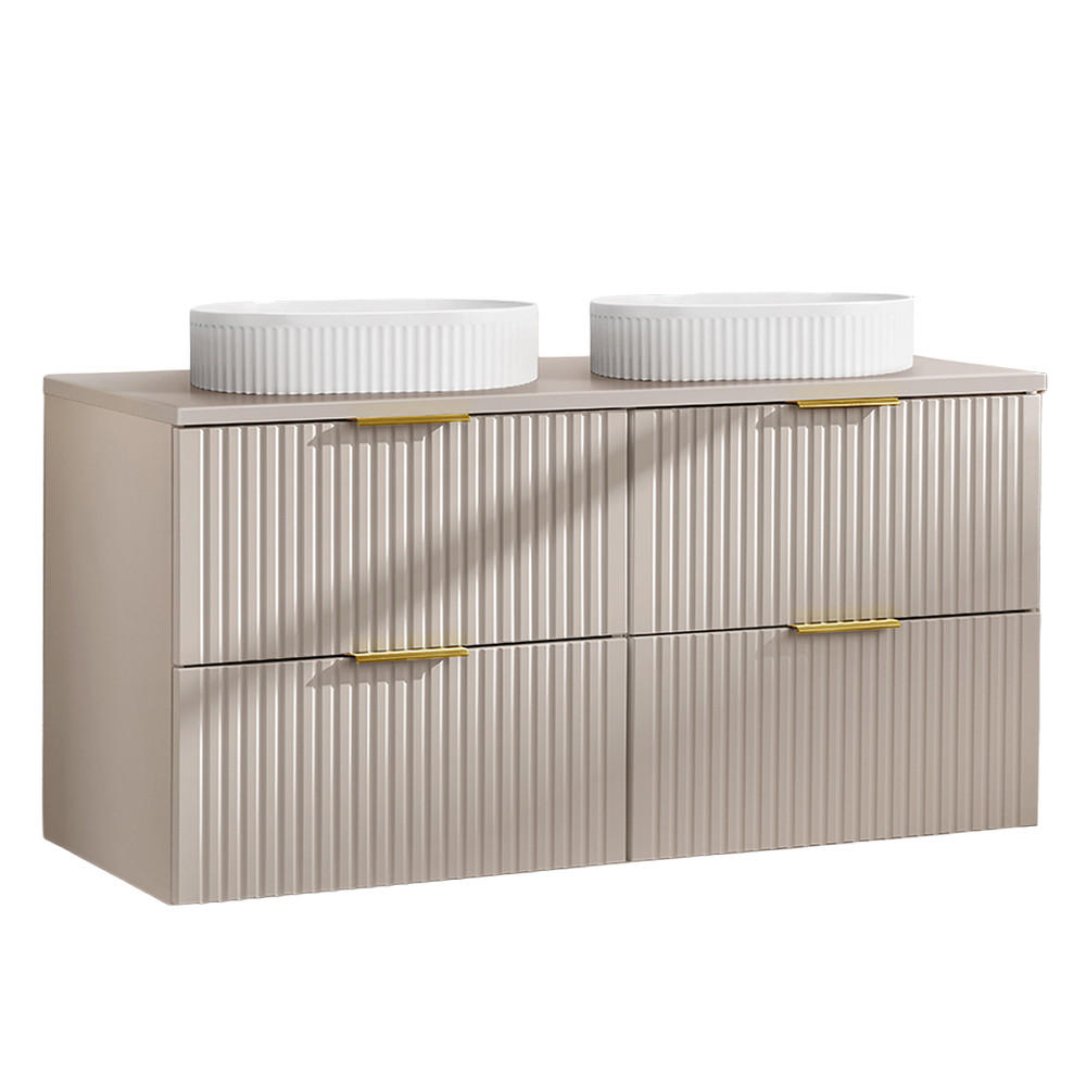 DOPPELWASCHTISCH Adelaide-56 - Beige, Holzwerkstoff (121/70/47cm) - Lomado