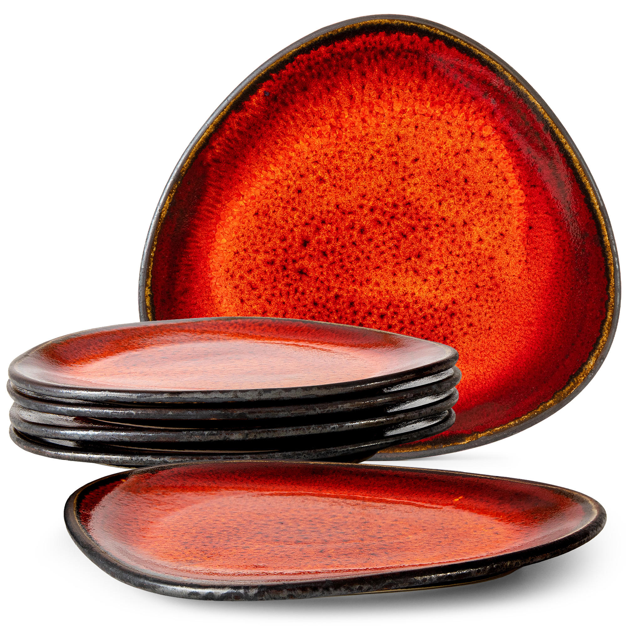DESSERTTELLER PRIMA 6-tlg, Rot - Rot, Keramik (24/26/2cm) - KONSIMO®